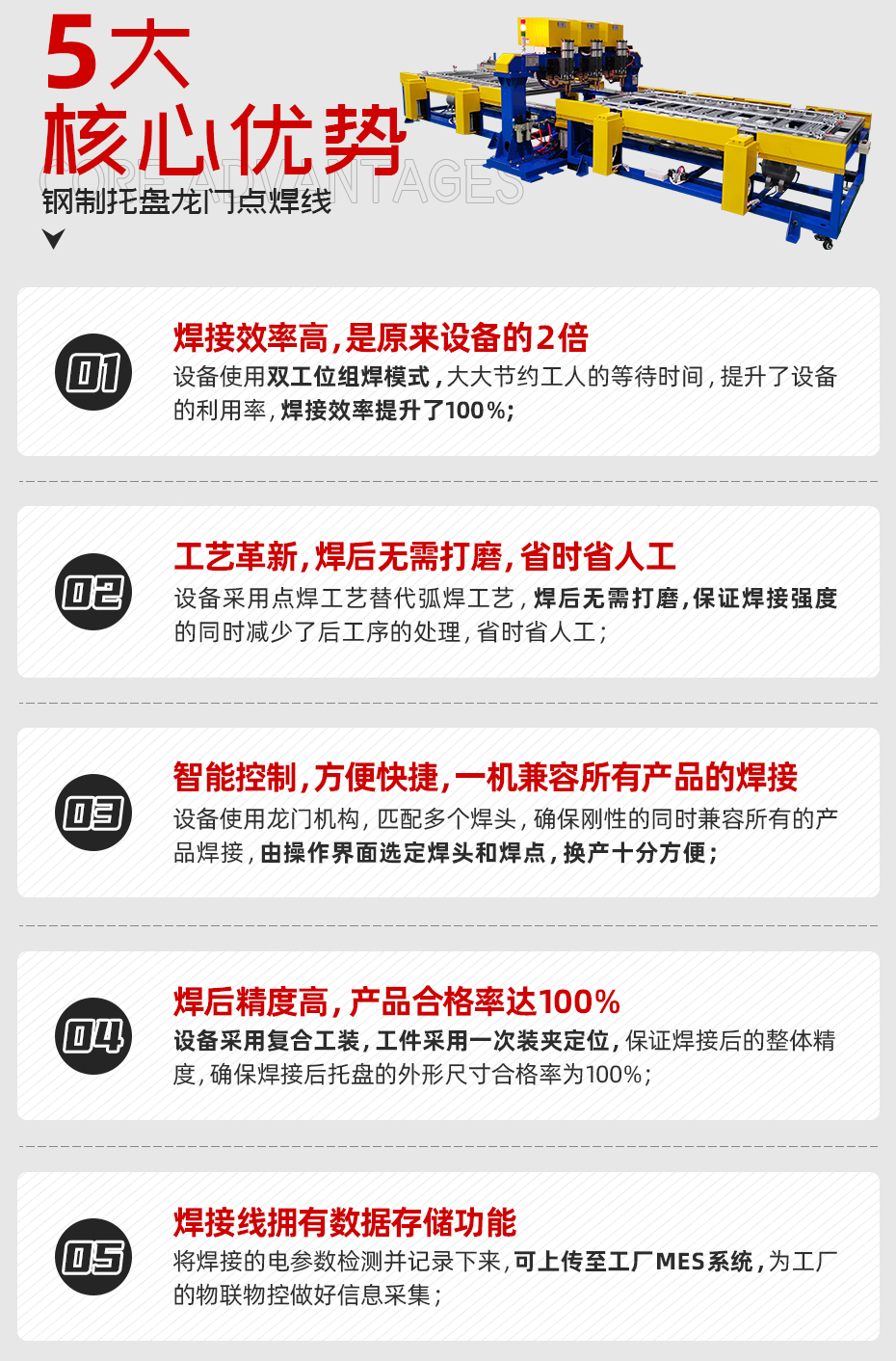 鋼製托盤龍門點焊線核心優勢
